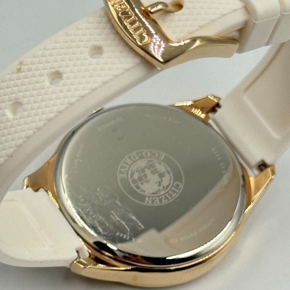 Citizen Chandler FE6103-00A Womens White Crystal Eco-Drive Gold Watch - Picture 10 of 16